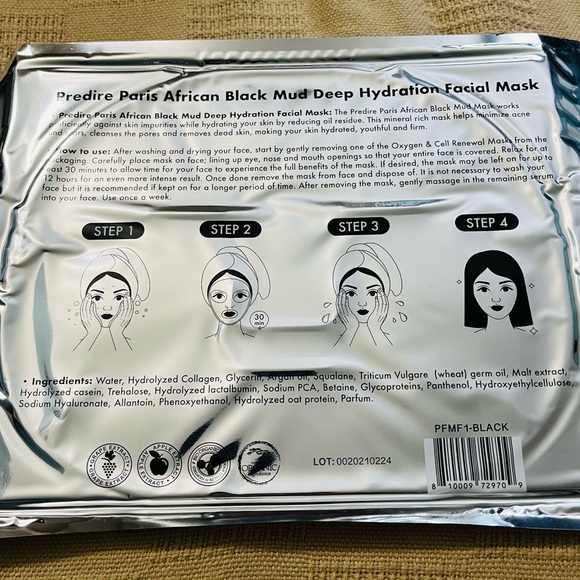 6 Predire Face Gel Masks Set. Tea Tree, Red Wine, African Black Mud. - Picture 7 of 7